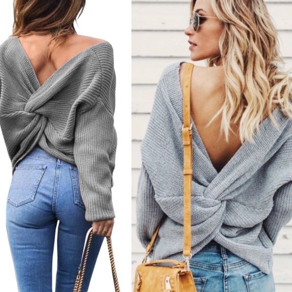 knot back sweater
